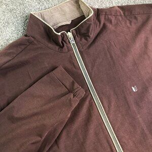 Linksoul Jacket Mens Large Red Burgundy Golf Windbreaker Full Zip Performance